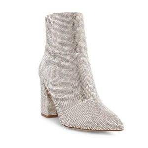 Madden Girl Flex-r Pointed Toe Block Heel Rhinestone Embellished Ankle  …